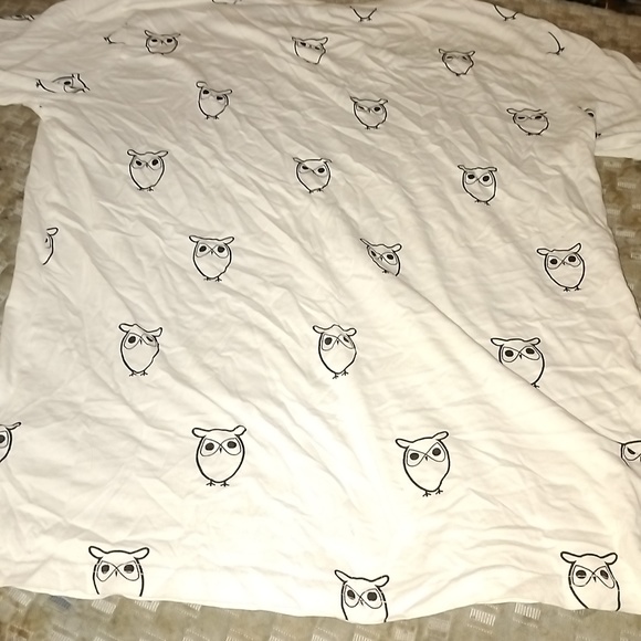 NWOT MD Knowledge Cotton Apparel Owl Print Organic Cotton Shirt - Picture 5 of 7